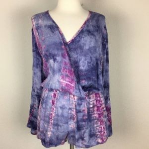 Purple tie dye romper